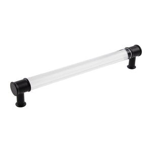 Midway Pull 8-13/16 Inch (224mm) Center to Center Crysacrylic with Matte Black