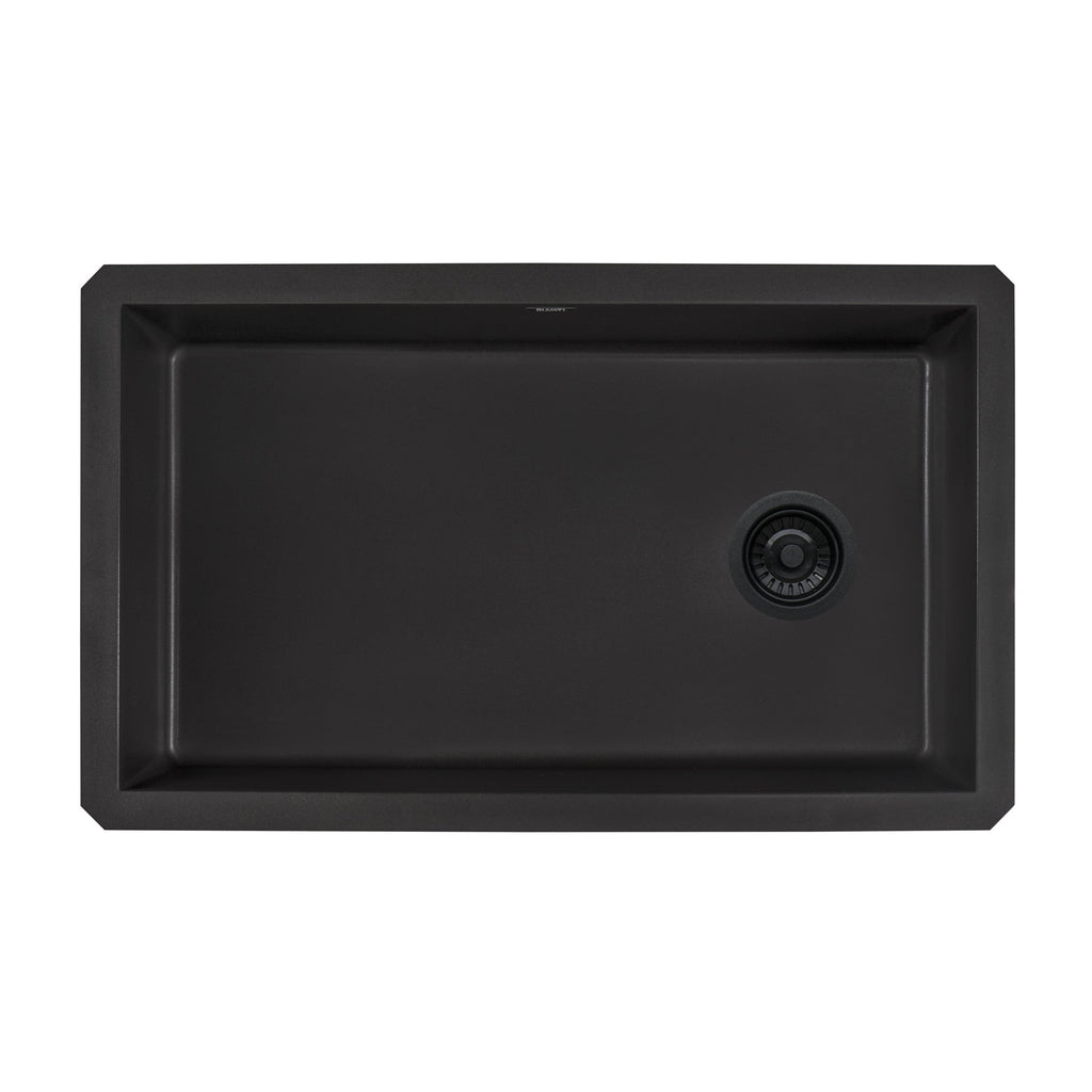 epiGranite UM 32x19 Offset Drain SB Midnight Black