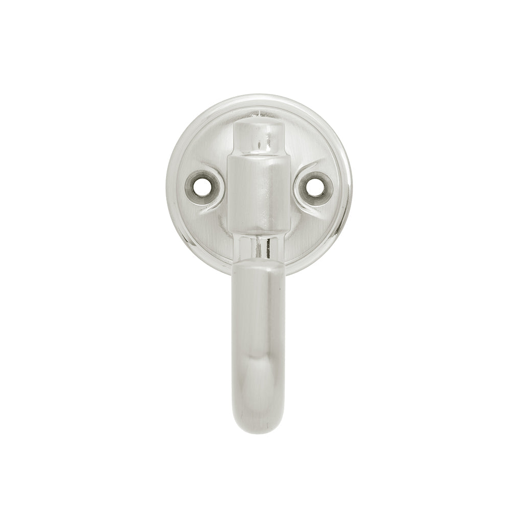Piper Hook 1-1/8 Inch Center to Center Satin Nickel Finish
