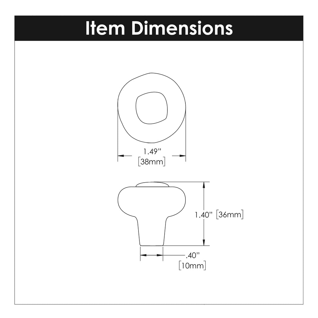 Refined Rustic Knob 1-1/2 Inch Diameter Black Iron Finish