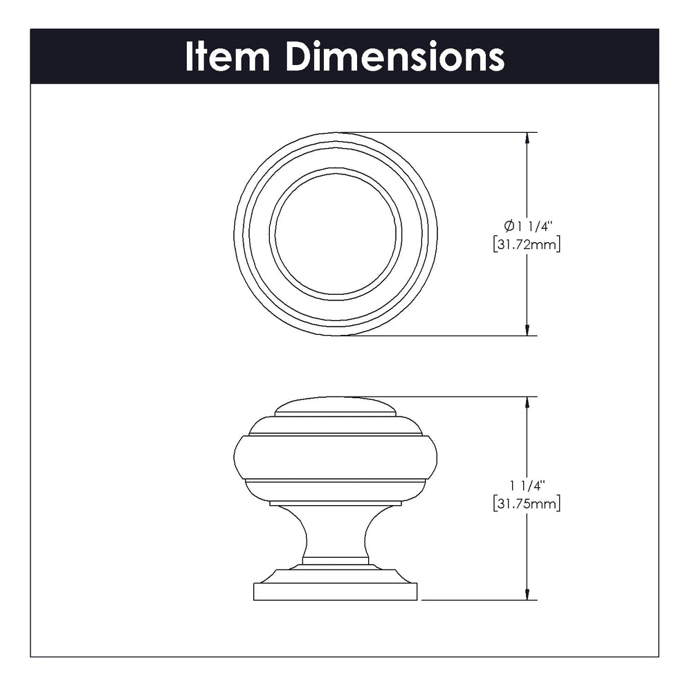 Zephyr Knob 1-1/4 Inch Diameter Satin Nickel