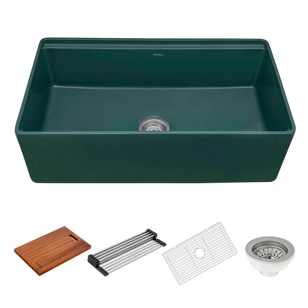 33" Fireclay Workstation Farmhouse Kitchen Sink Emerald Green