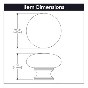 Cottage Knob 1-1/8 Inch Diameter Stainless Steel