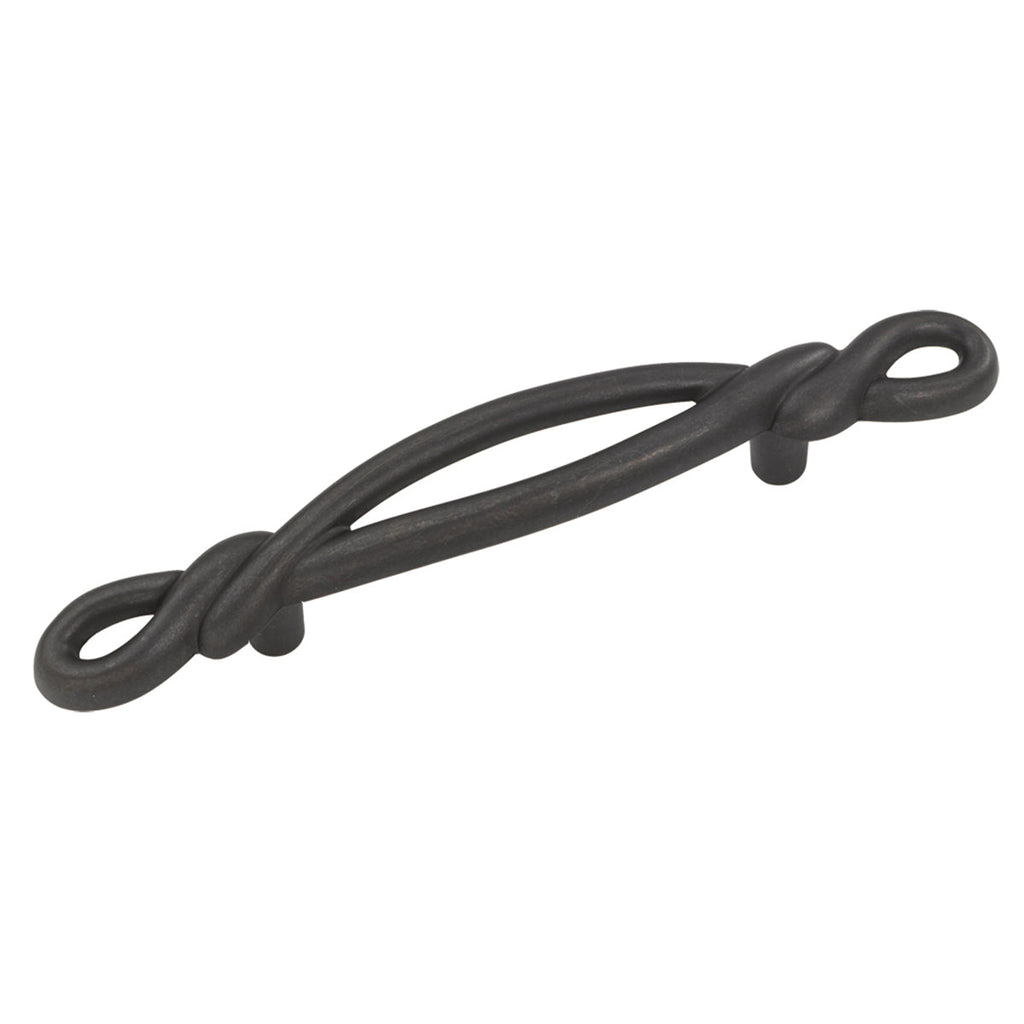 French Twist Pull 3 Inch Center to Center Black Iron Finish