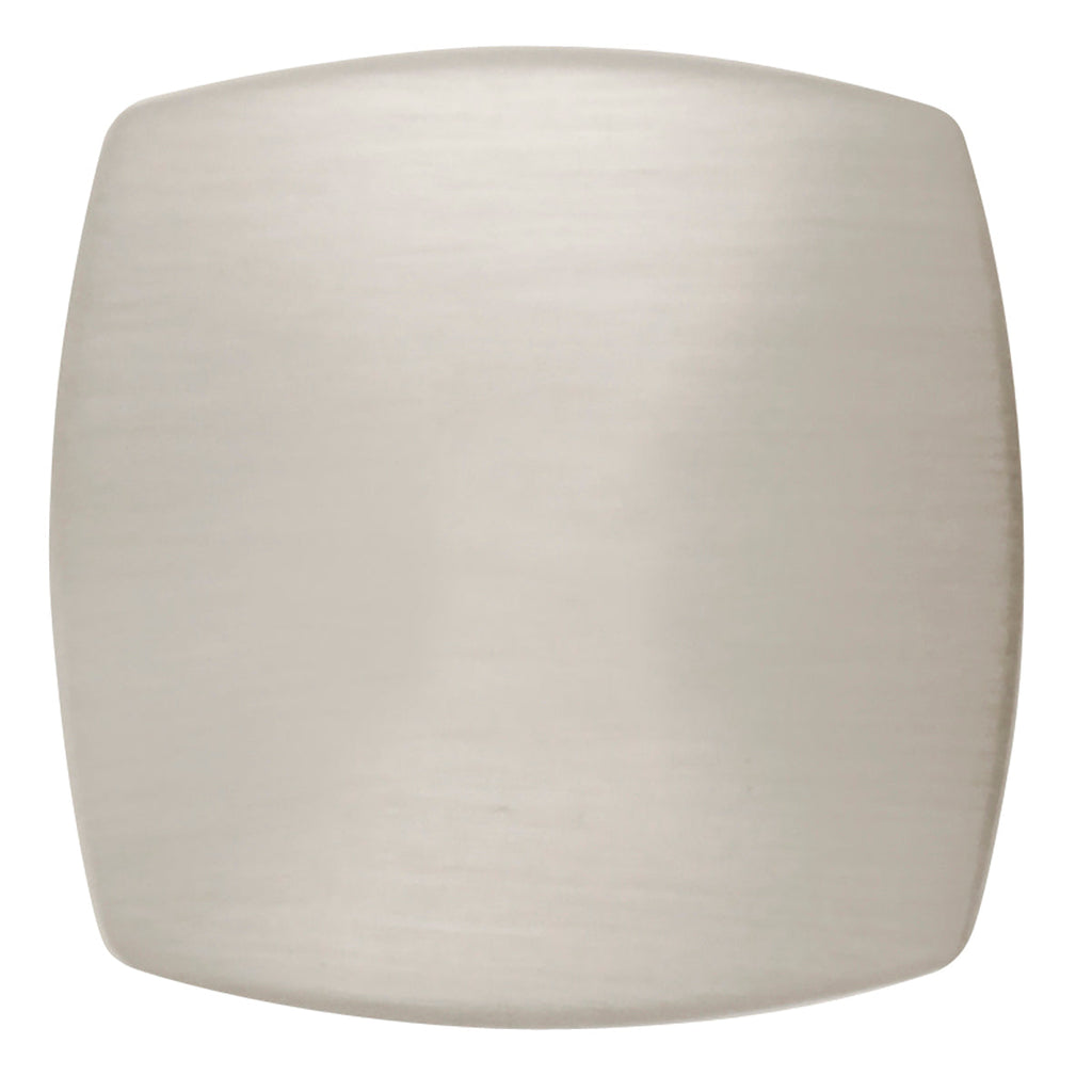 Euro-Contemporary Knob 1-1/2 Inch Square Satin Nickel Finish