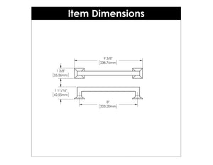 Studio Appliance Pull 8 Inch Center to Center Oil-Rubbed Bronze Highlighted