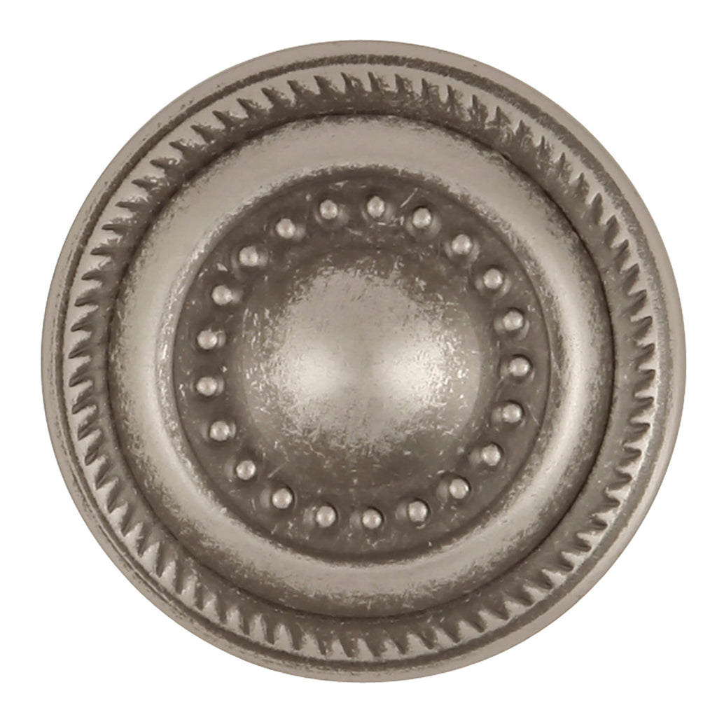 Manor House Knob 1-1/4 Inch Diameter Silver Stone Finish