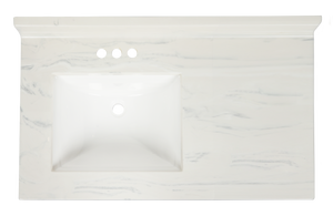 Pronto Vanity Carrara White 22'' x 43'' Top Gloss Left