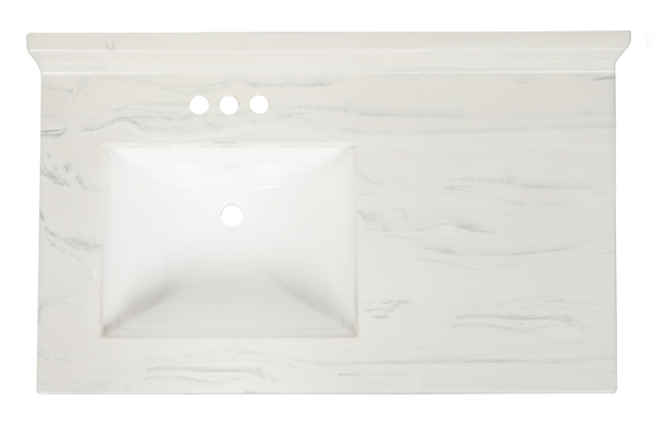 Pronto Vanity Carrara White 22'' x 43'' Top Gloss Left