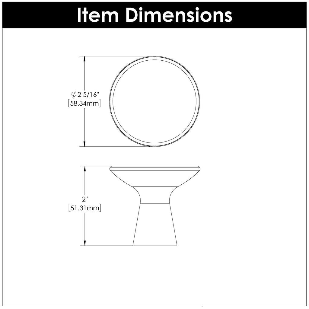 Maven Hook Knob 2-5/16 Inch Diameter Matte Black Finish