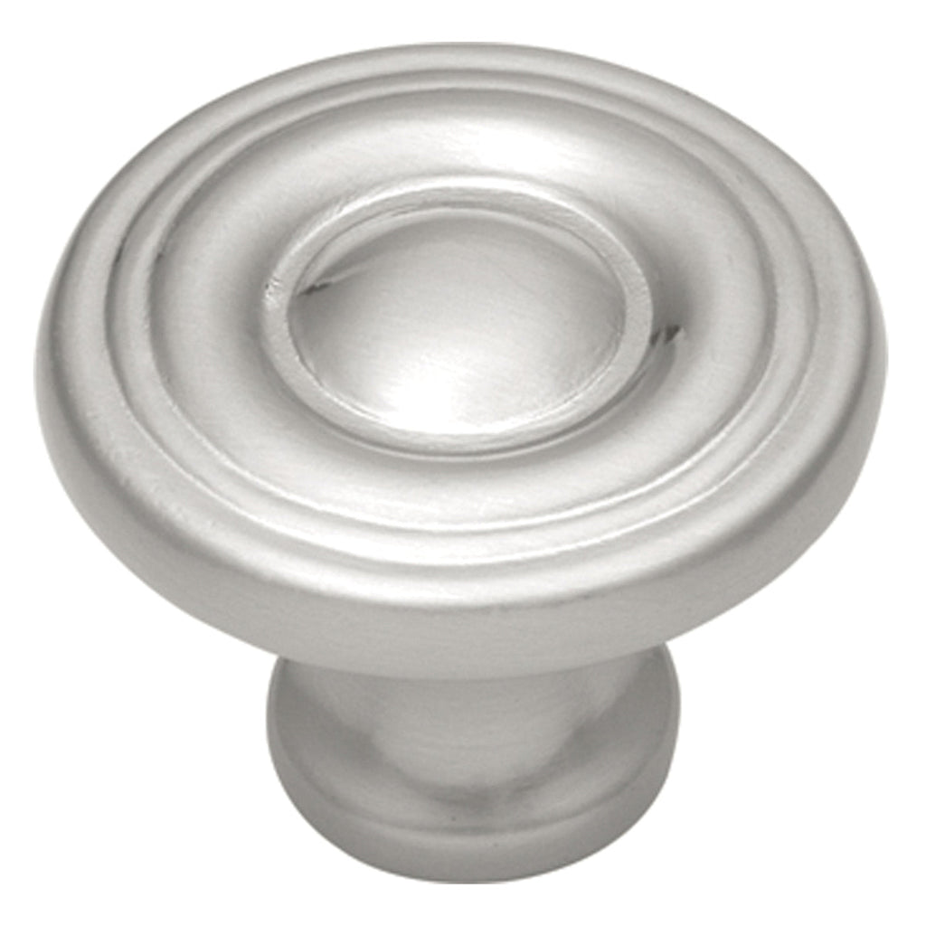 Conquest Knob 1-3/16 Inch Diameter Satin Nickel Finish