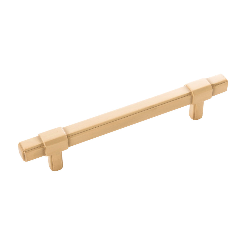 Monroe Pull 5-1/16 Inch (128mm) Center to Center Brushed Golden Brass