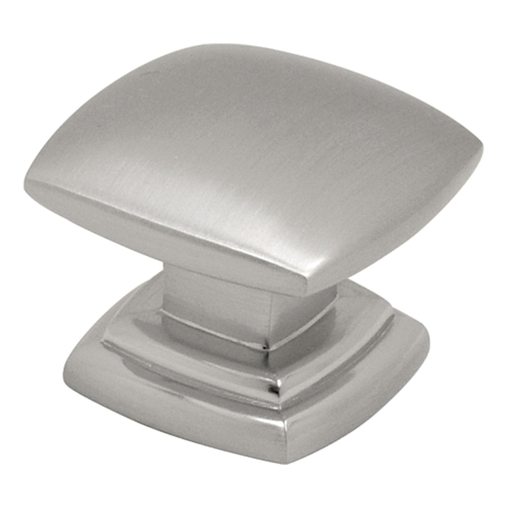 Euro-Contemporary Knob 1-1/2 Inch Square Satin Nickel