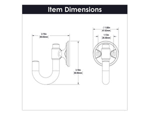 Piper Hook 1-1/8 Inch Center to Center Chrome