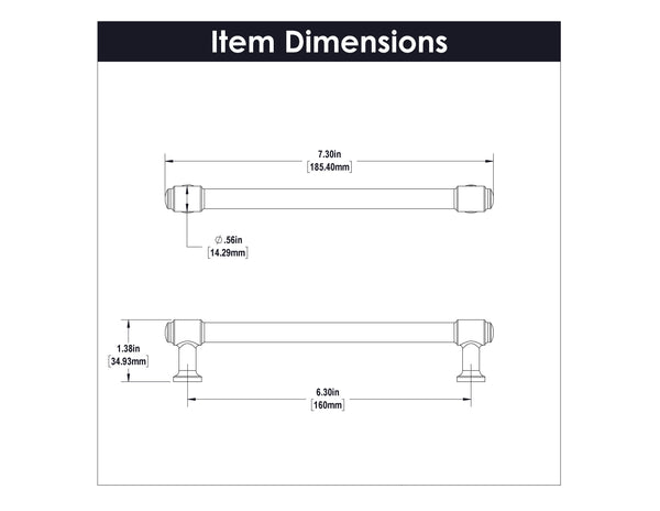 Piper Pull 6-5/16 Inch (160mm) Center to Center Satin Nickel