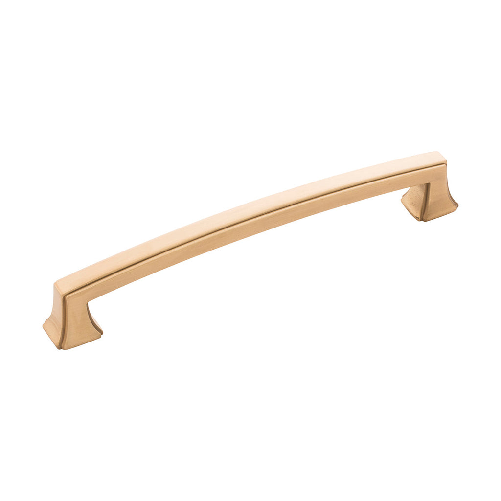 Bridges Pull 6-5/16 Inch (160mm) Center to Center Brushed Golden Brass Finish