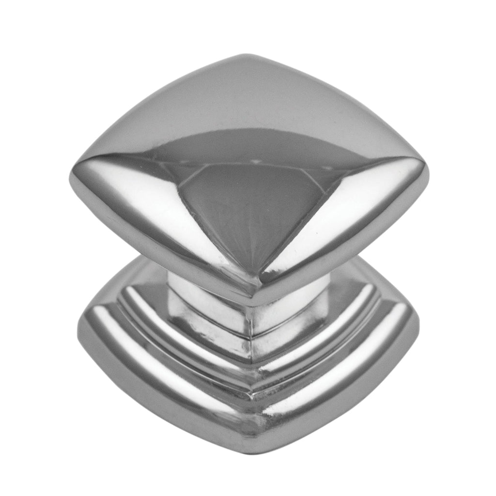 Euro-Contemporary Knob 1-1/4 Inch Square Chrome Finish