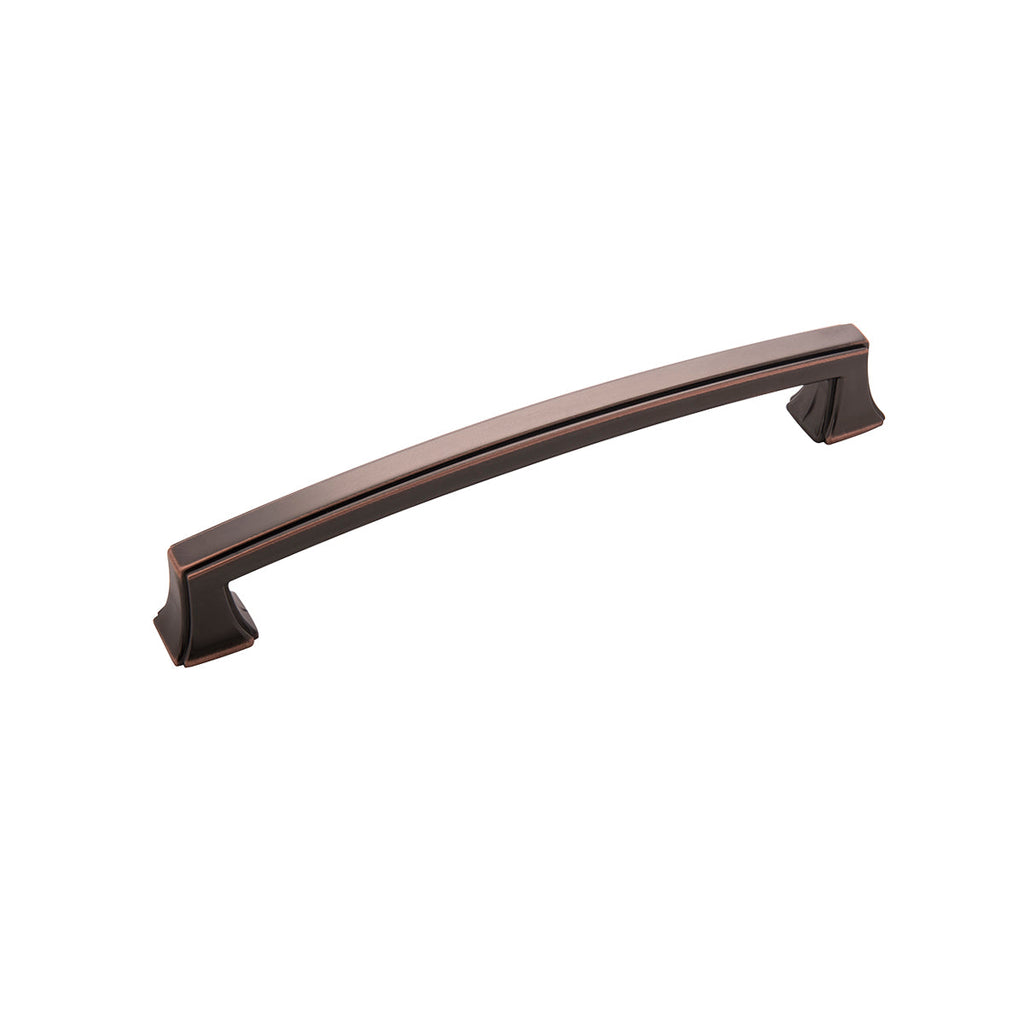 Bridges Pull 6-5/16 Inch (160mm) Center to Center Oil-Rubbed Bronze Highlighted Finish