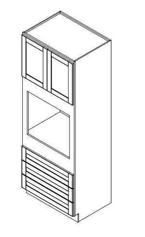Hampton Pewter 33 in. Wide x 24 in. Deep x 90 in. Tall - Double Oven Shaker Cabinet