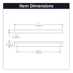 Streamline Pull 6-5/16 Inch (160mm) Center to Center Flat Onyx