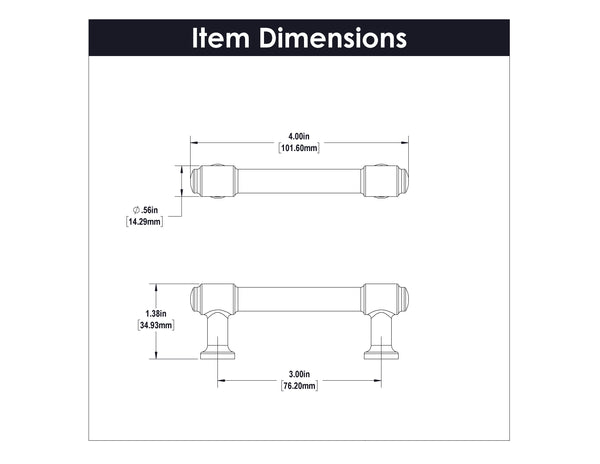 Piper Pull 3 Inch Center to Center Satin Nickel