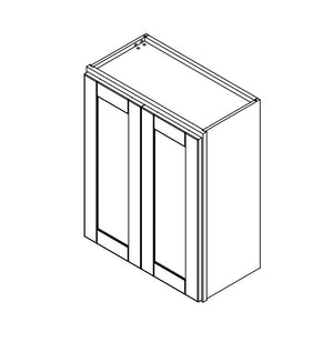 Hampton Pewter Clear Glass Door for 24 in. Wide x 12 in. Deep x 30 in. Tall - Wall Shaker Cabinet - 2 Pack
