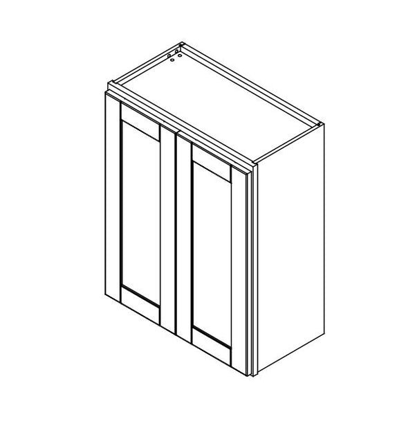 Hampton Pewter Clear Glass Door for 24 in. Wide x 12 in. Deep x 30 in. Tall - Wall Shaker Cabinet - 2 Pack