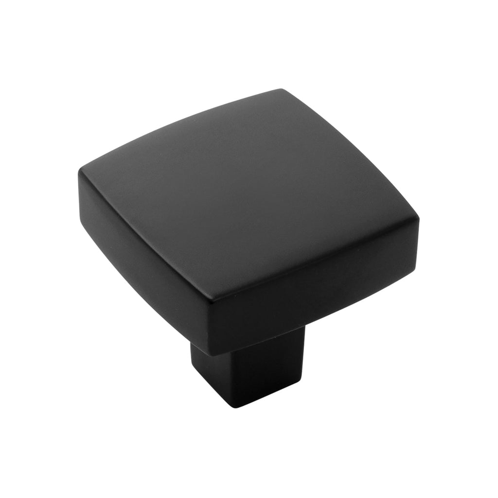 Coventry Knob 1-1/4 Inch Square Matte Black Finish