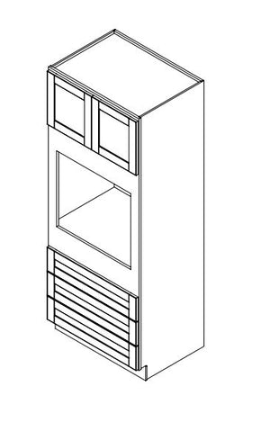 Hampton Pewter 33 in. Wide x 24 in. Deep x 84 in. Tall - Double Oven Shaker Cabinet