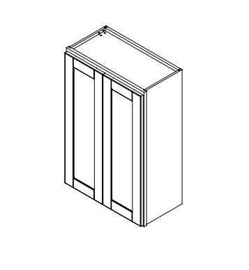 Hampton Pewter Shaker 24 in. x 36 in. Wall Cabinet