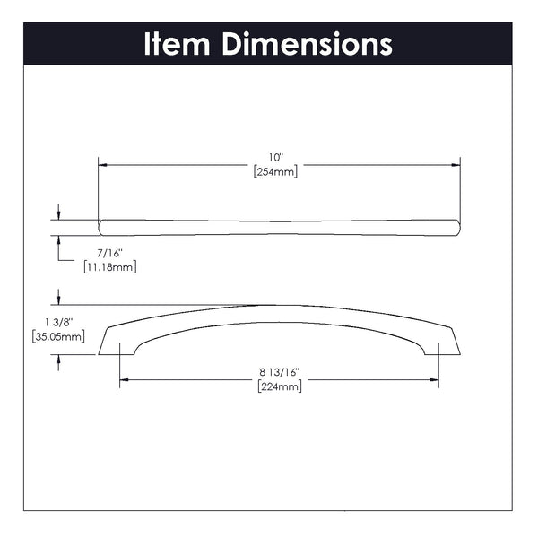 Greenwich Pull 8-13/16 Inch (224mm) Center to Center Stainless Steel