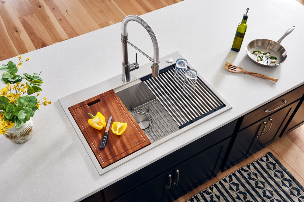 Topmount Workstation 30x22 Single Basin Sink
