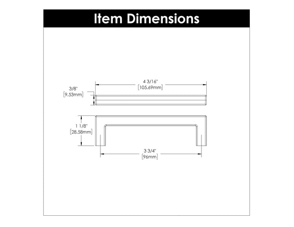 Skylight Pull 3-3/4 Inch (96mm) Center to Center Polished Nickel