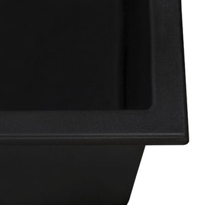 Granite Topmount 22x20 Single Basin Sink Midnight Black