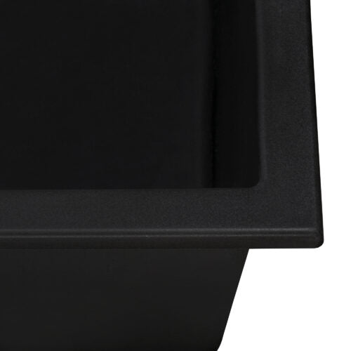 Granite Topmount 22x20 Single Basin Sink Midnight Black