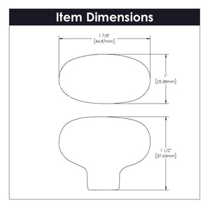 Carbonite Knob 1-7/8 Inch x 1 Inch Black Iron