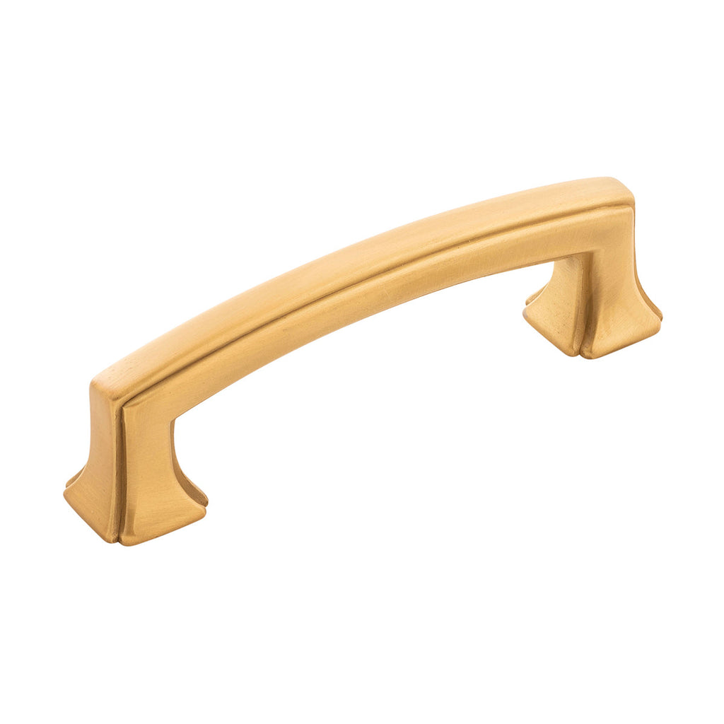 Bridges Pull 3 Inch Center to Center Brushed Golden Brass Finish