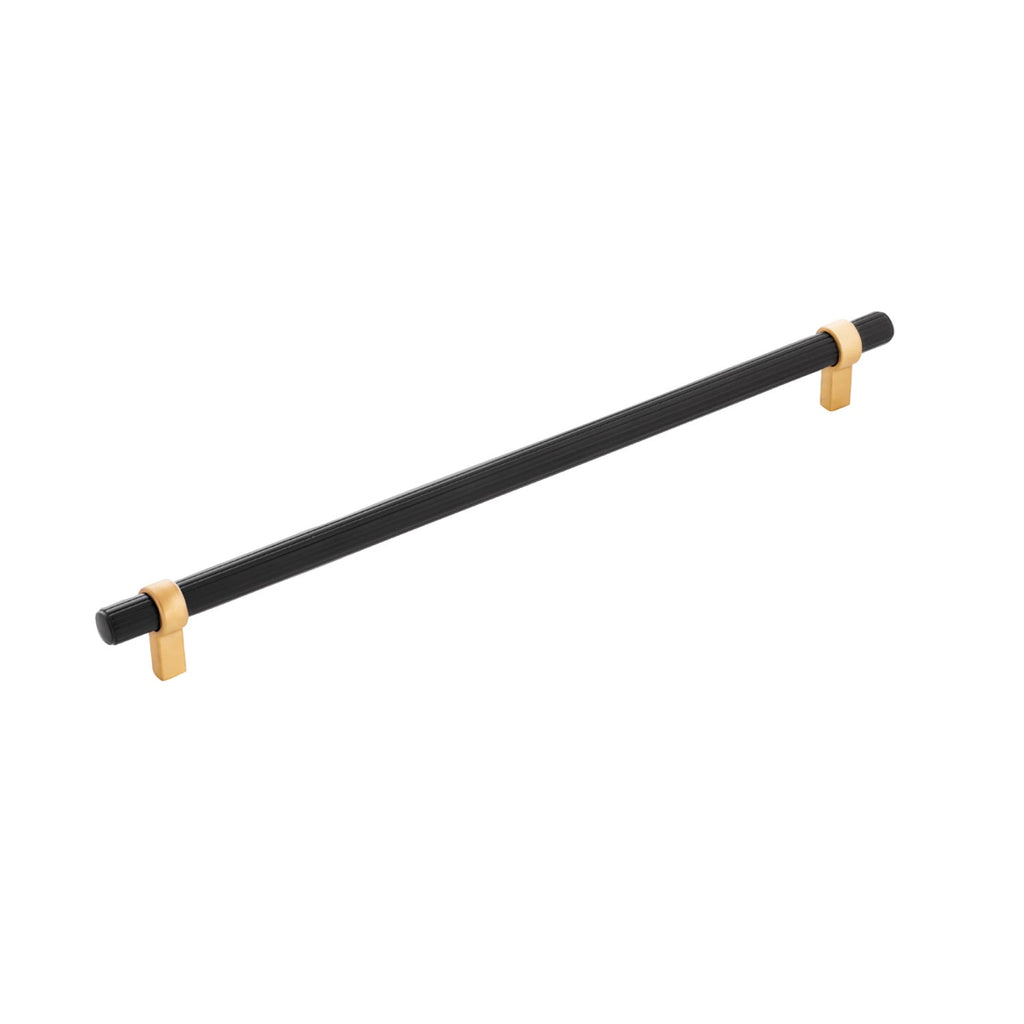 Sinclaire Pull 12 Inch Center to Center Matte Black & Brushed Golden Brass Finish