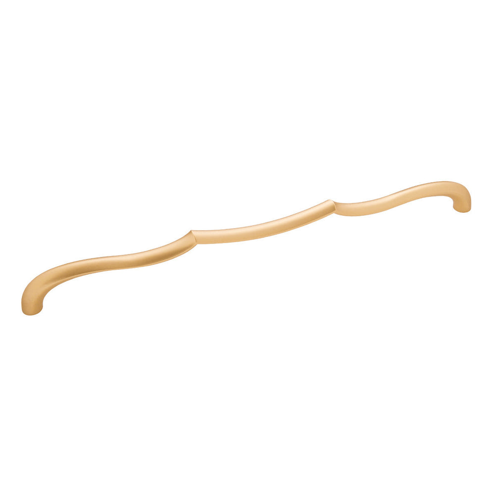Trellis Pull 12 Inch Center to Center Brushed Golden Brass