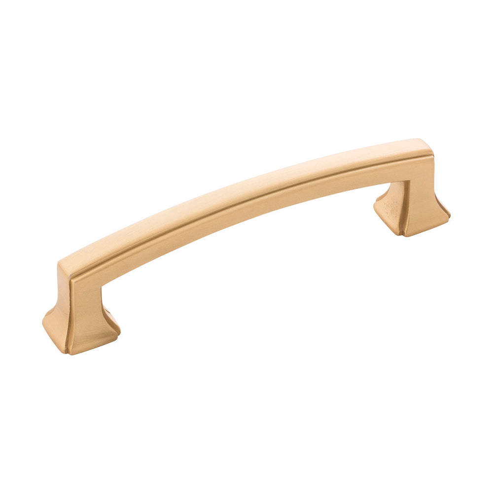 Bridges Pull 3-3/4 Inch (96mm) Center to Center Brushed Golden Brass