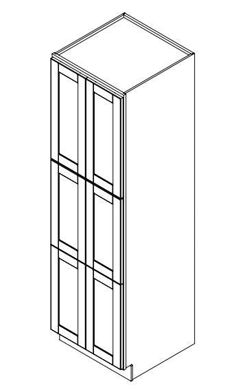 Platinum Grey Shaker 24 in. x 24 in. x 84 in. Pantry Cabinet