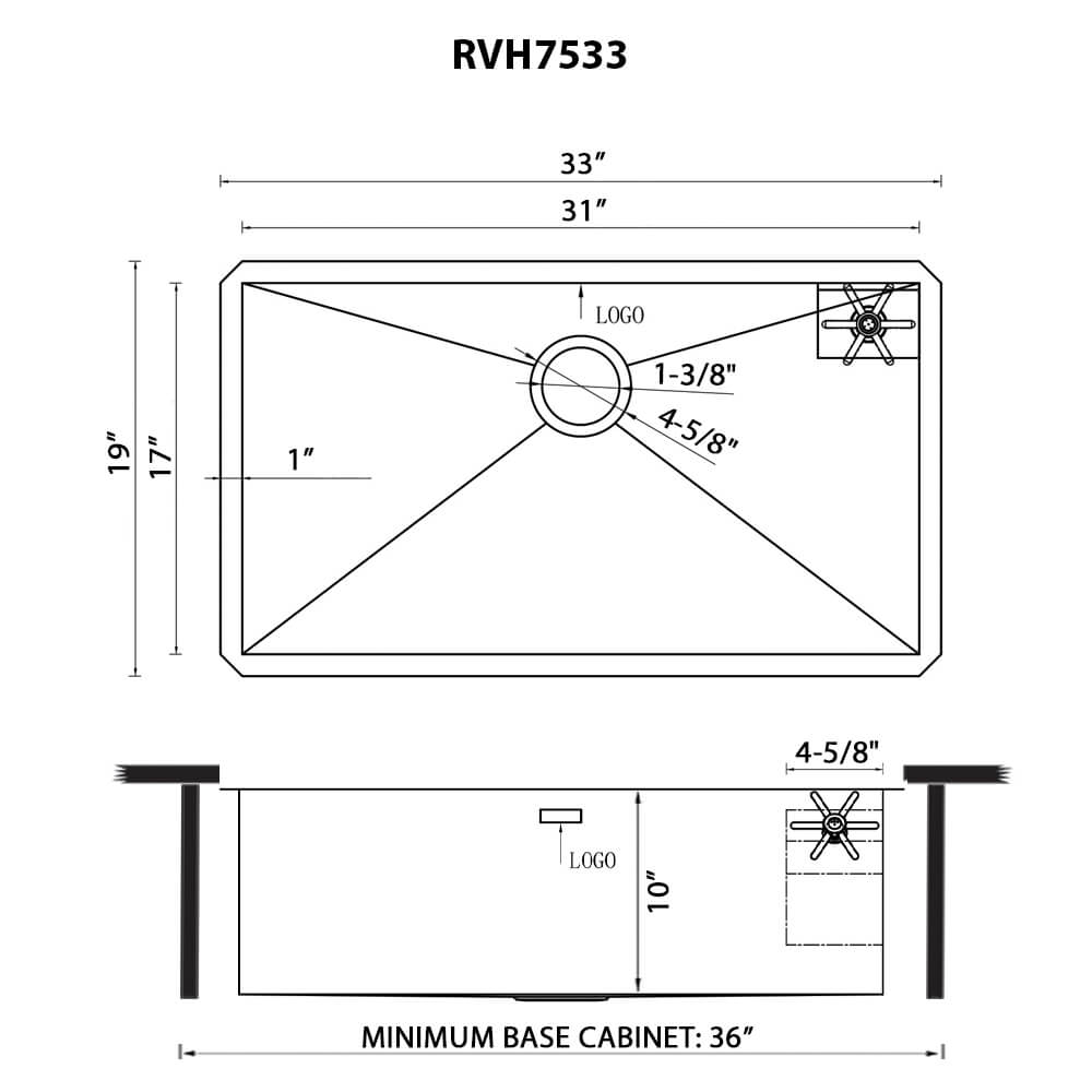 Glass Rinser and Sink Combo 30-inch Undermount 16 Gauge Stainless Steel Single Bowl