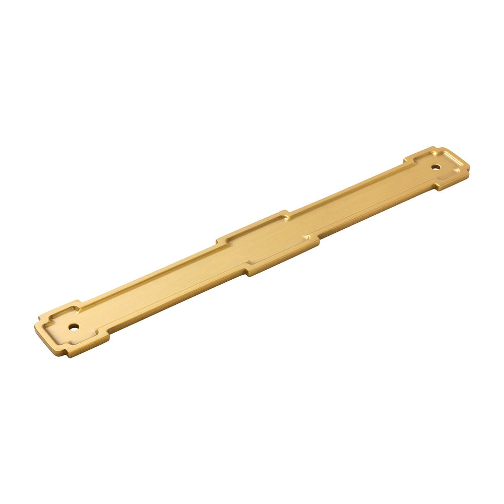 Coventry Pull Backplate 8-13/16 Inch (224mm) Center to Center Brushed Golden Brass