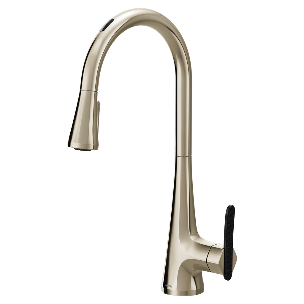 MOEN® Polished Nickel Smart Motion and Voice High Arc Kitchen Faucet