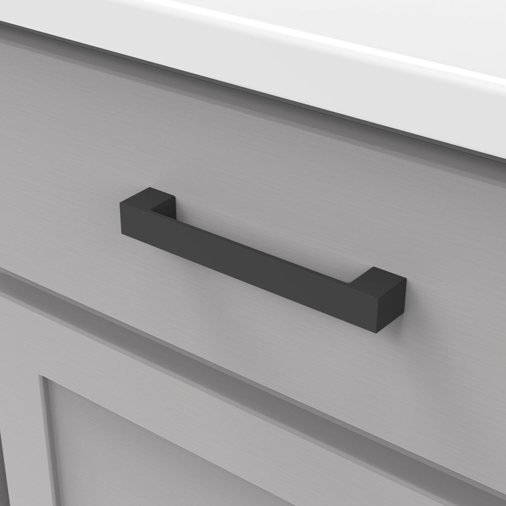 Worthington Platform Pull 5-1/16 Inch (128mm) Center to Center Matte Black Finish (10 Pack)