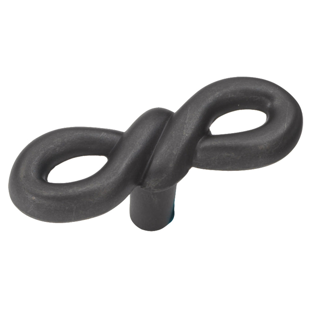 French Twist Knob 2-1/8 Inch x 3/4 Inch Black Iron