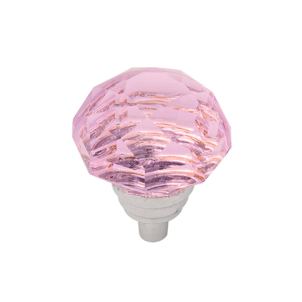 Crystal Palace Knob 1-1/4 Inch Diameter Glass with Chrome