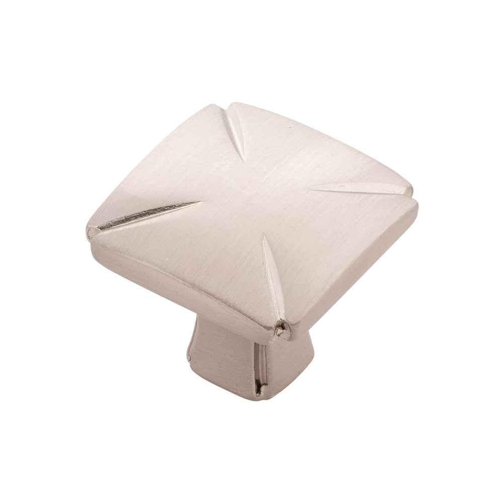 Bridges Knob 1-3/16 Inch Square Satin Nickel