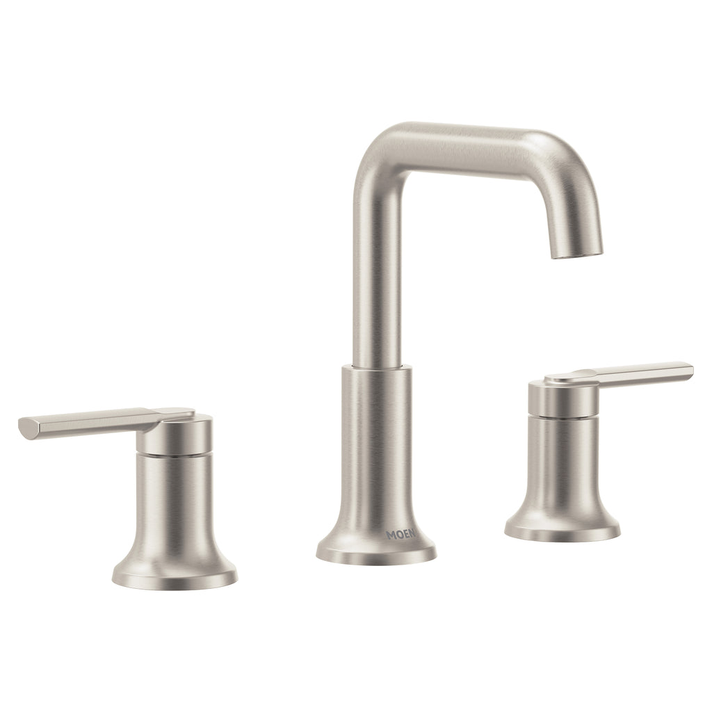 MOEN® Zyla™  Two-Handle Widespread Spot Resist Brushed Nickel High-Arc Bathroom Faucet