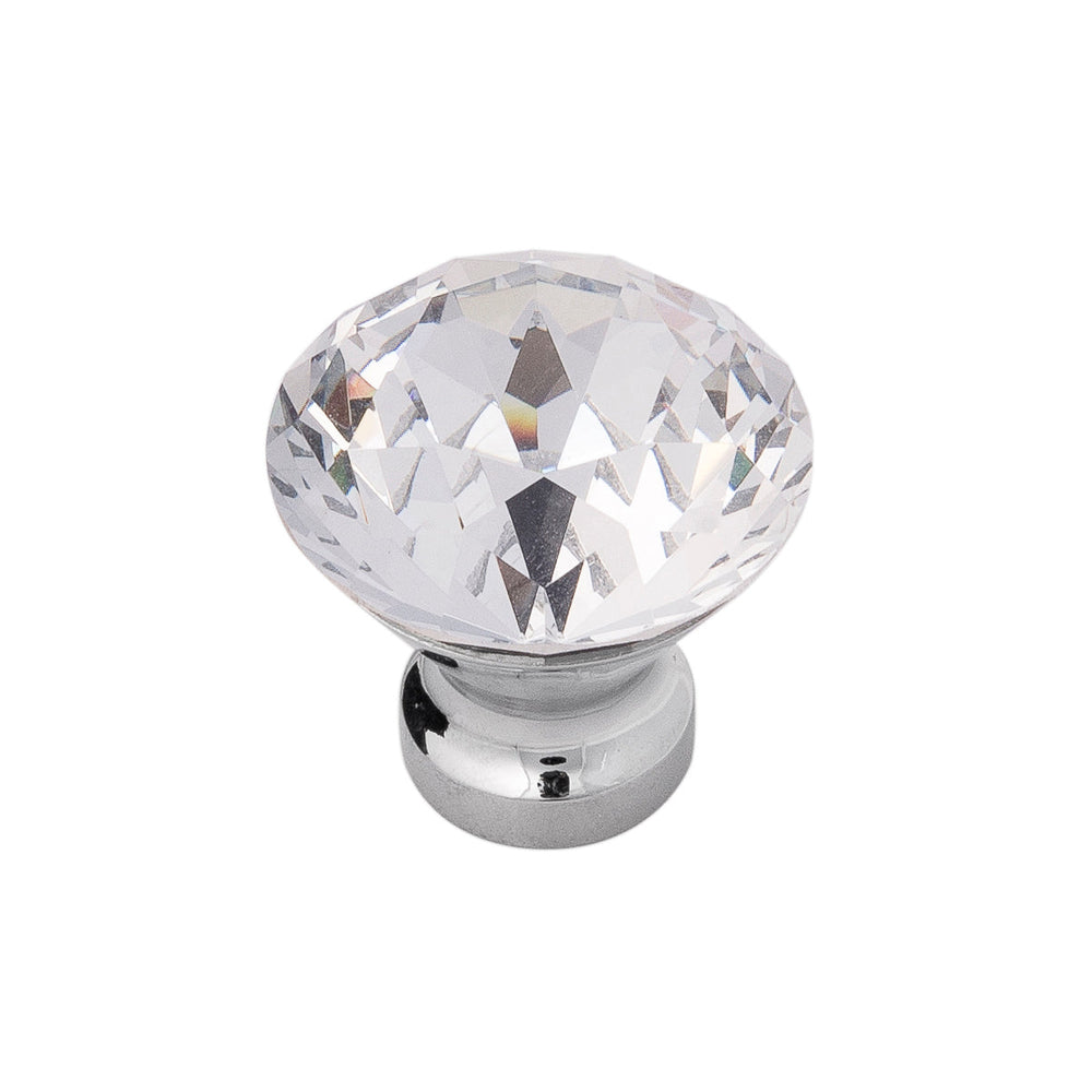 Crystal Palace Knob 1-1/4 Inch Diameter Glass with Chrome